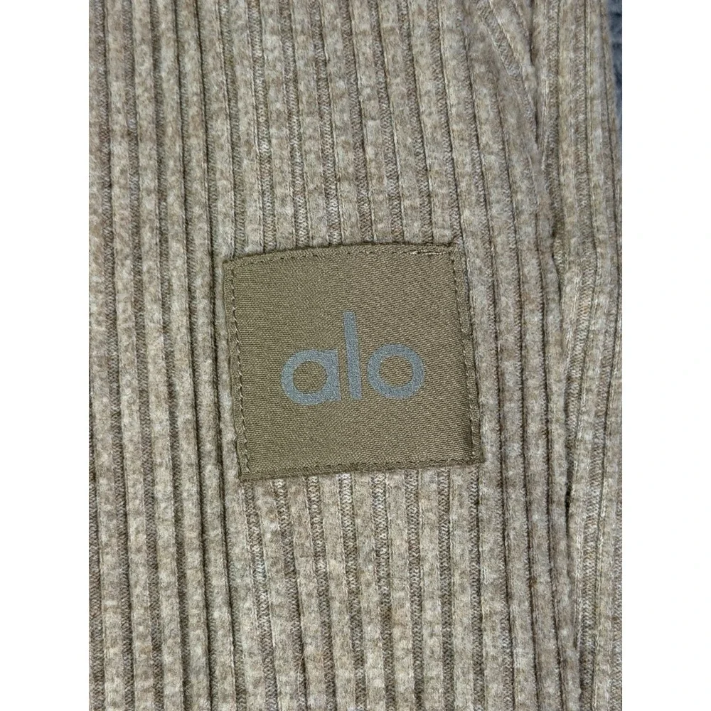 Alo Yoga Muse Sweatpants Womens XXS 2XS Brown Ribbed Joggers Drawstring Active